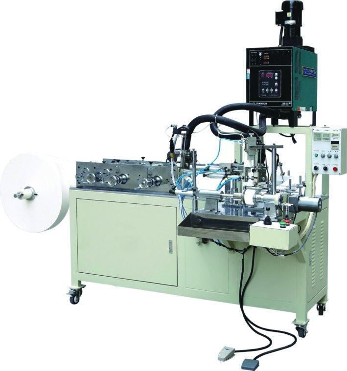 Fuel Filter Manufacturing Equipment , CAV Paper Coiling Machine For Glue Injection